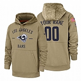 Los Angeles Rams Customized Nike Tan Salute To Service Name & Number Sideline Therma Pullover Hoodie,baseball caps,new era cap wholesale,wholesale hats
